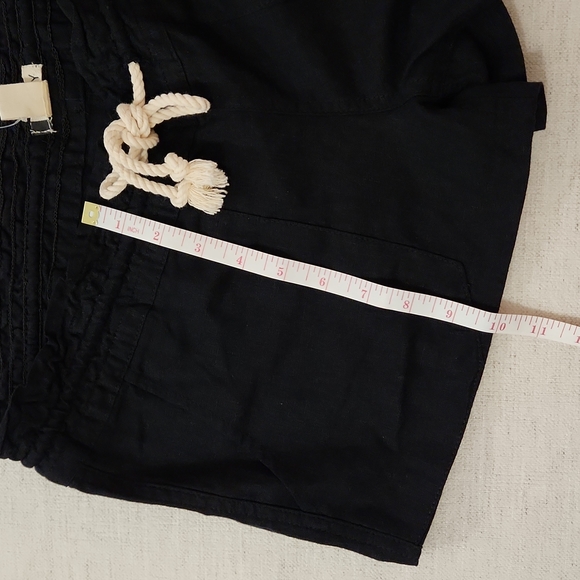 ROXY Black Linen Drawstring Shorts - Picture 6 of 7